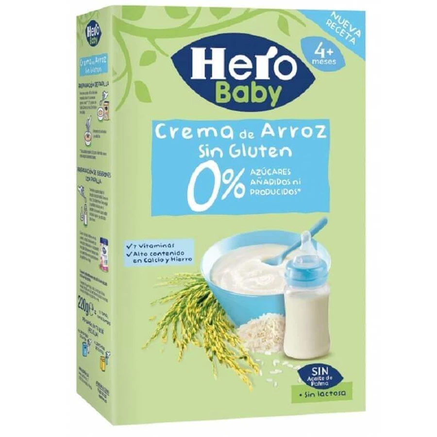 Каша рисова вершкова безглютенова, +4 місяці, 220 г, Hero Baby: ціни та характеристики