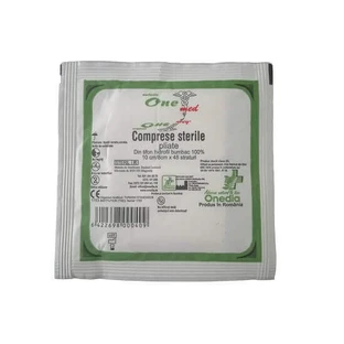 Стерильний складний компрес, 10x8 см, 48 шарів, One Med