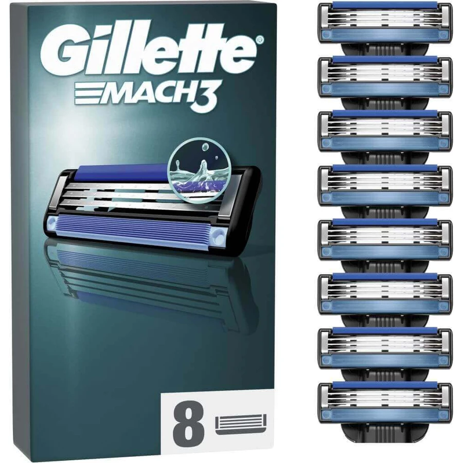 Gillette Mach3 Змінні бритвені головки для muov 8 шт: ціни та характеристики