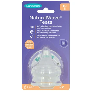 Lansinoh, соска для пляшечок Natural Wave, вільний потік, 2 шт.