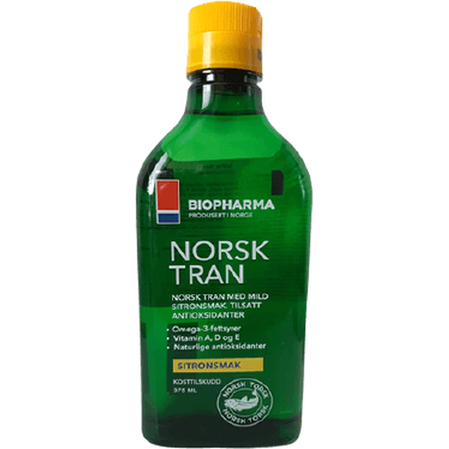 Bio Pharma Норвежский рыбий жир с натуральным лимонным вкусом - Norsk Tran 375 мл: цены и характеристики
