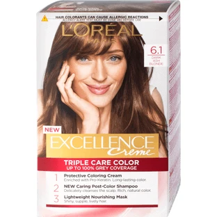 Loreal Paris EXCELLENCE CREME Стійка фарба для волосся з аміаком 6.1, 1 шт.