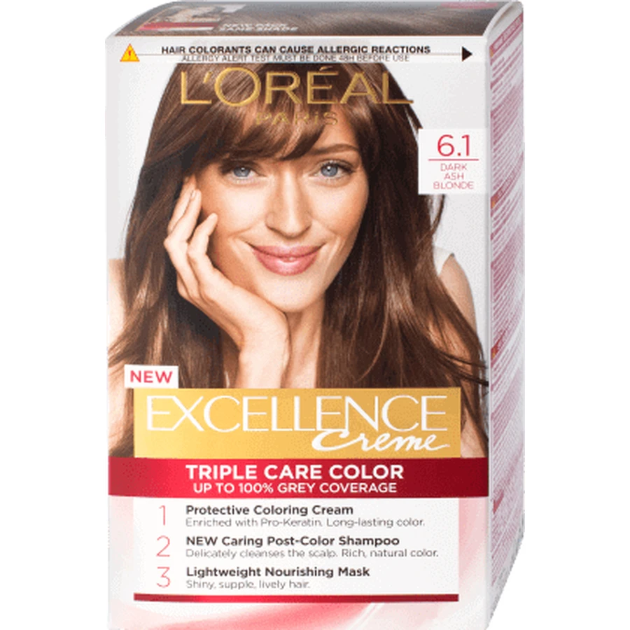 Loreal Paris EXCELLENCE CREME Стійка фарба для волосся з аміаком 6.1, 1 шт.: ціни та характеристики