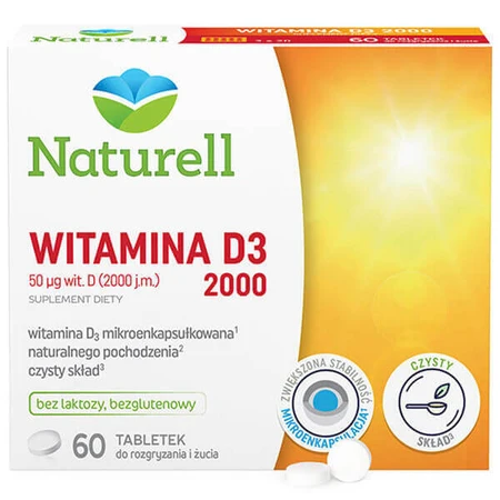Naturell Вітамін D3 2000, 60 жувальних таблеток: ціни та характеристики