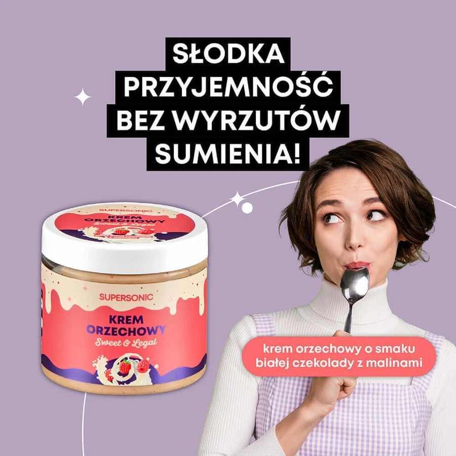 Суперзвуковий, крем з фундуком, смак білого шоколаду з малиною, 160 г: ціни та характеристики