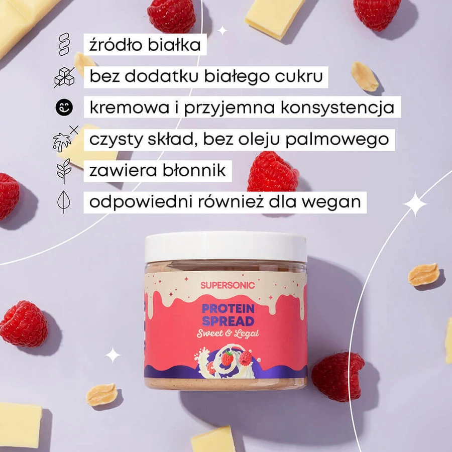 Суперзвуковий, крем з фундуком, смак білого шоколаду з малиною, 160 г: ціни та характеристики