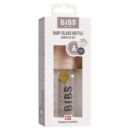Bibs Baby Glass Bottle, стеклянная бутылочка с резиновой соской с медленным потоком, румяная, с рождения, 110 мл: цены и характеристики