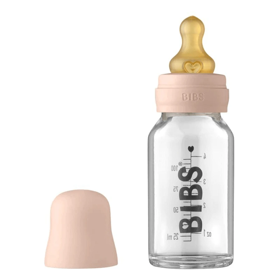 Bibs Baby Glass Bottle, стеклянная бутылочка с резиновой соской с медленным потоком, румяная, с рождения, 110 мл: цены и характеристики