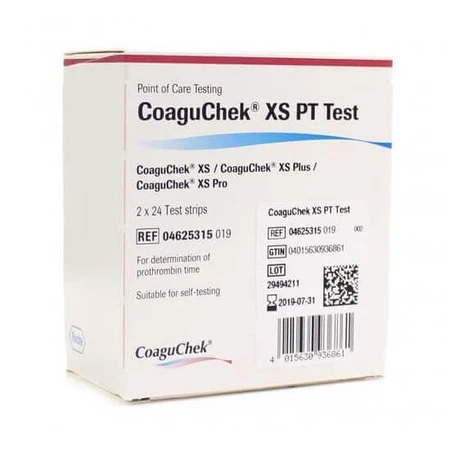 Тести на визначення рівня МНВ для CoaguChek XS, 2 x 24 штуки, Roche: ціни та характеристики
