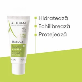Зволожуючий крем A-Derma Biology Rich Moisturizing Cream, 40 мл