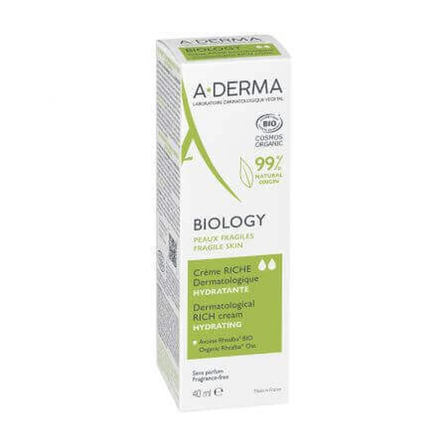 Зволожуючий крем A-Derma Biology Rich Moisturizing Cream, 40 мл: ціни та характеристики