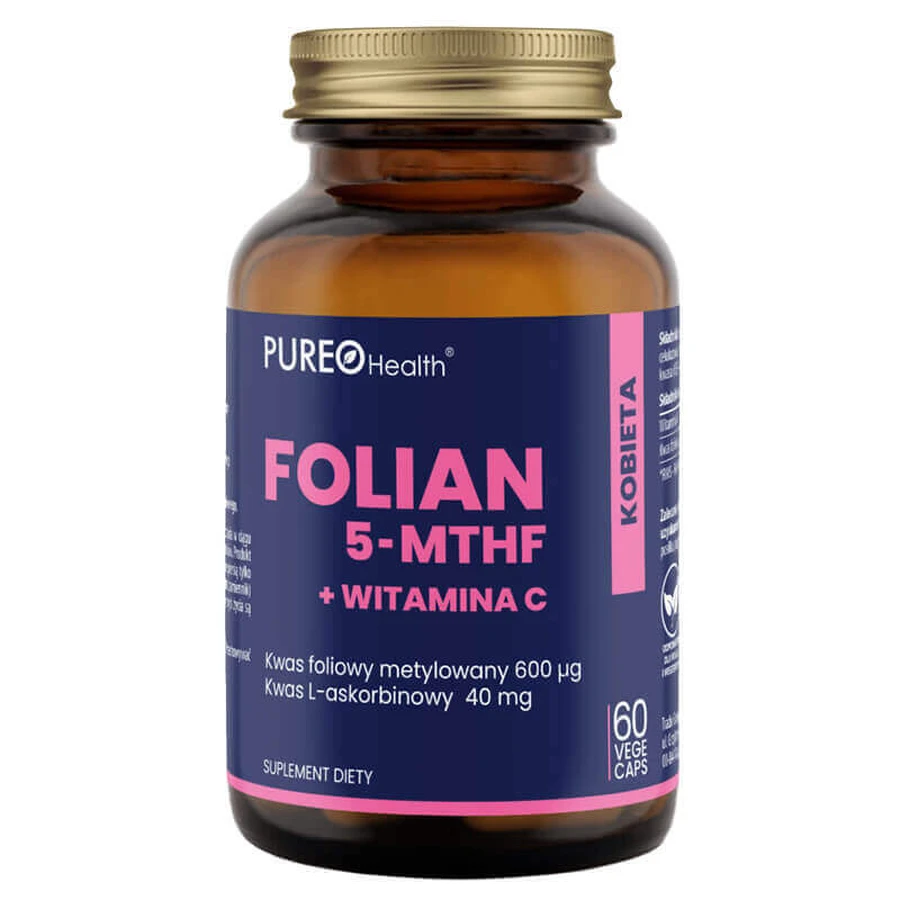 Pureo Health Фолат 5-MTHF + витамин C, 60 капсул: цены и характеристики