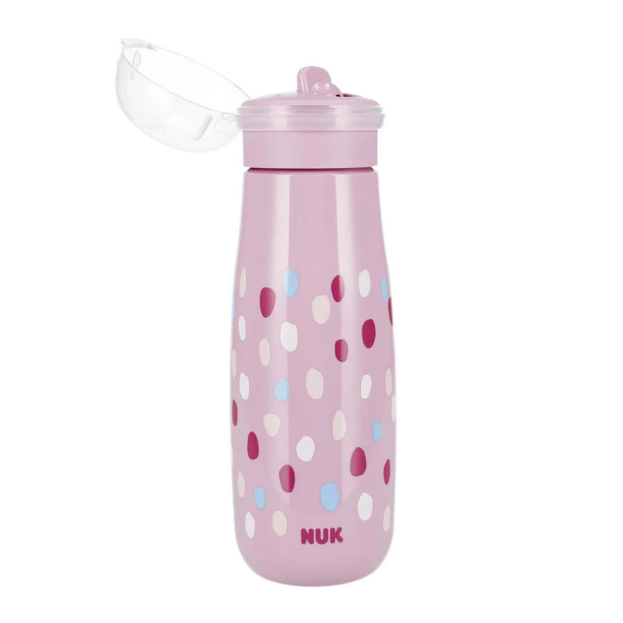 NUK Mini-Me FLip, пляшечка для пиття з нагубником 2-в-1, рожева, від 12 місяців, 450 мл: ціни та характеристики