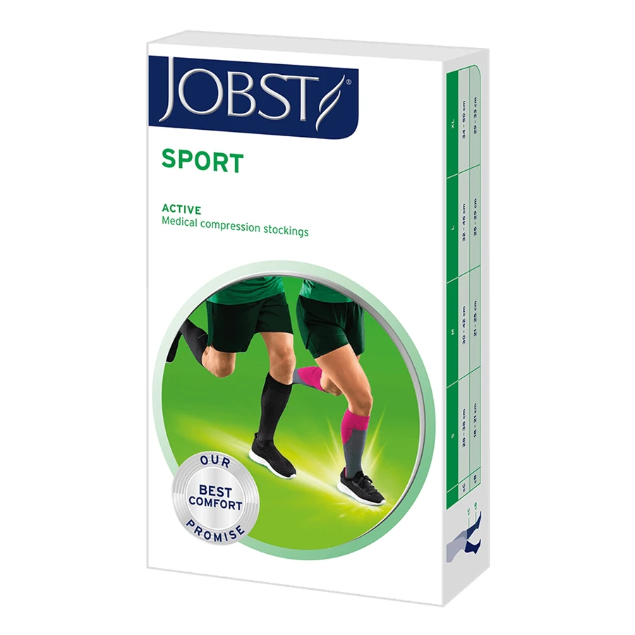 Jobst Sport, спортивні компресійні гольфи, 20-30 мм рт.ст., розмір M, сірий/графітовий: ціни та характеристики