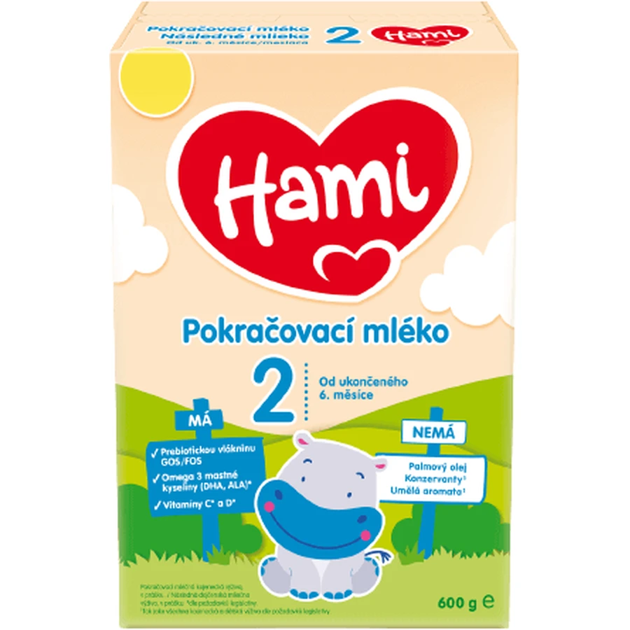 Hami 2 Последующее грудное молоко из Великобритании. 6 месяцев 600 г: цены и характеристики