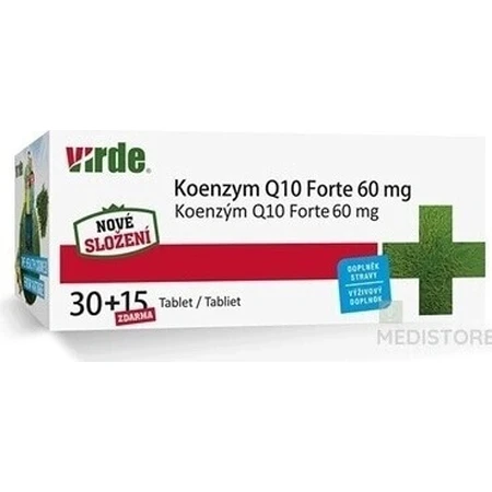 VIRDE KOENZYM Q10 Forte 60 мг 1×45 табл, коензим: ціни та характеристики
