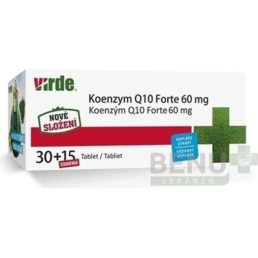 VIRDE KOENZYM Q10 Forte 60 мг 1×45 табл, коензим: ціни та характеристики