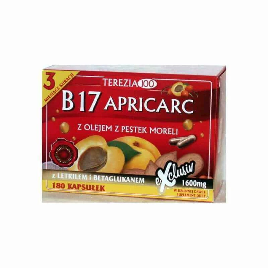 Амігдалін Apricarc B17 Вітамін B 17 амігдалін, летрил, бетаглюкан 180 капсул Terezia: ціни та характеристики