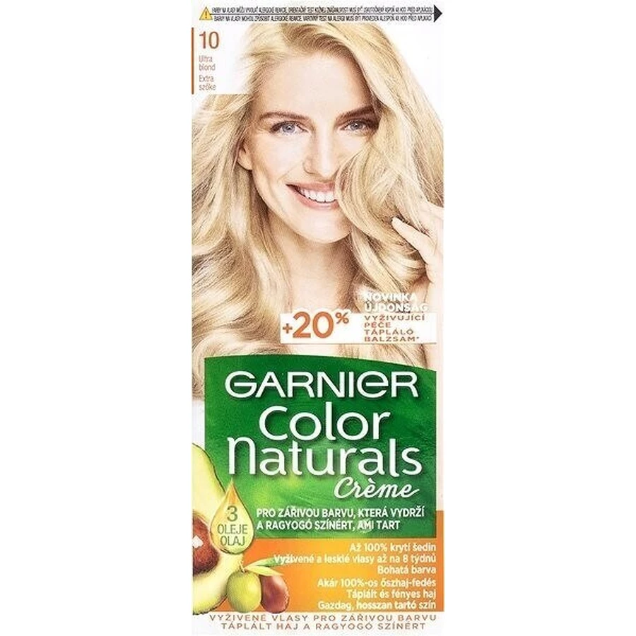 Фарба для перманентного фарбування волосся Garnier Color Naturals 10 Ультра-русявий 1×1 шт, колір волосся: ціни та характеристики