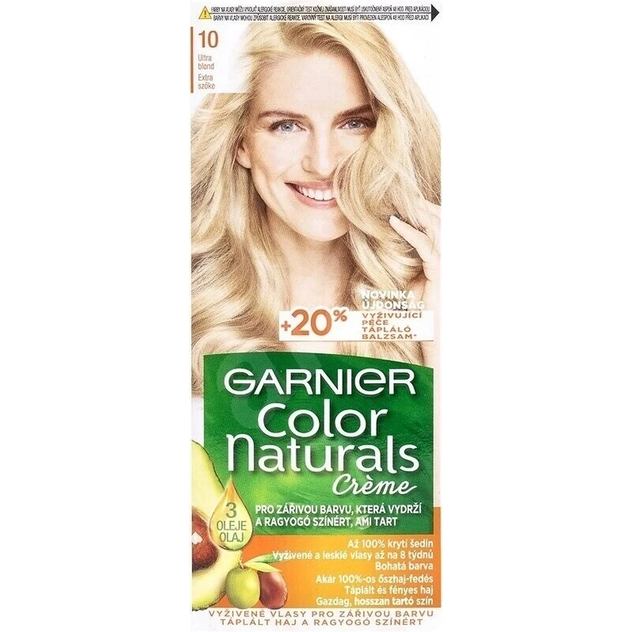 Фарба для перманентного фарбування волосся Garnier Color Naturals 10 Ультра-русявий 1×1 шт, колір волосся: ціни та характеристики