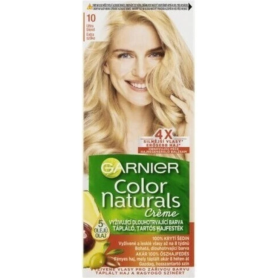 Фарба для перманентного фарбування волосся Garnier Color Naturals 10 Ультра-русявий 1×1 шт, колір волосся: ціни та характеристики