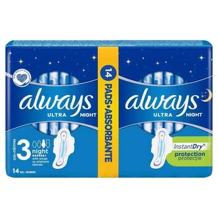 Впитывающие Always Duo Pack Ultra Night, 14 штук, размер 3, P&G