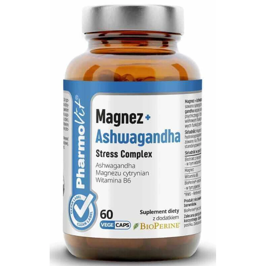 Магний + Ашвагандха Стресс-комплекс 60 капсул PharmoVit Clean Label: цены и характеристики