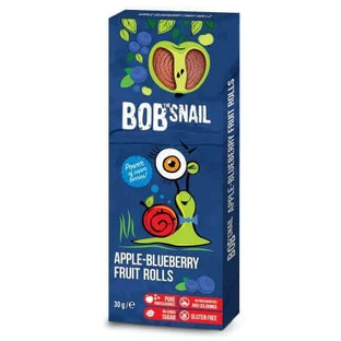 Рулет натуральний яблучно-чорничний, 30 г, Bob Snail