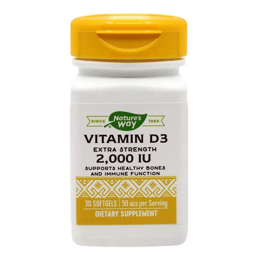 Витамин D3 2000 МЕ Nature's Way, 30 капсул, Secom: цены и характеристики