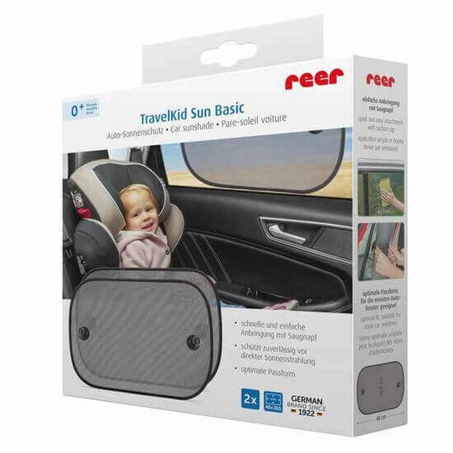 Набор из 2 автомобильных солнцезащитных козырьков TravelKid Sun Basic с присосками, Reer: цены и характеристики