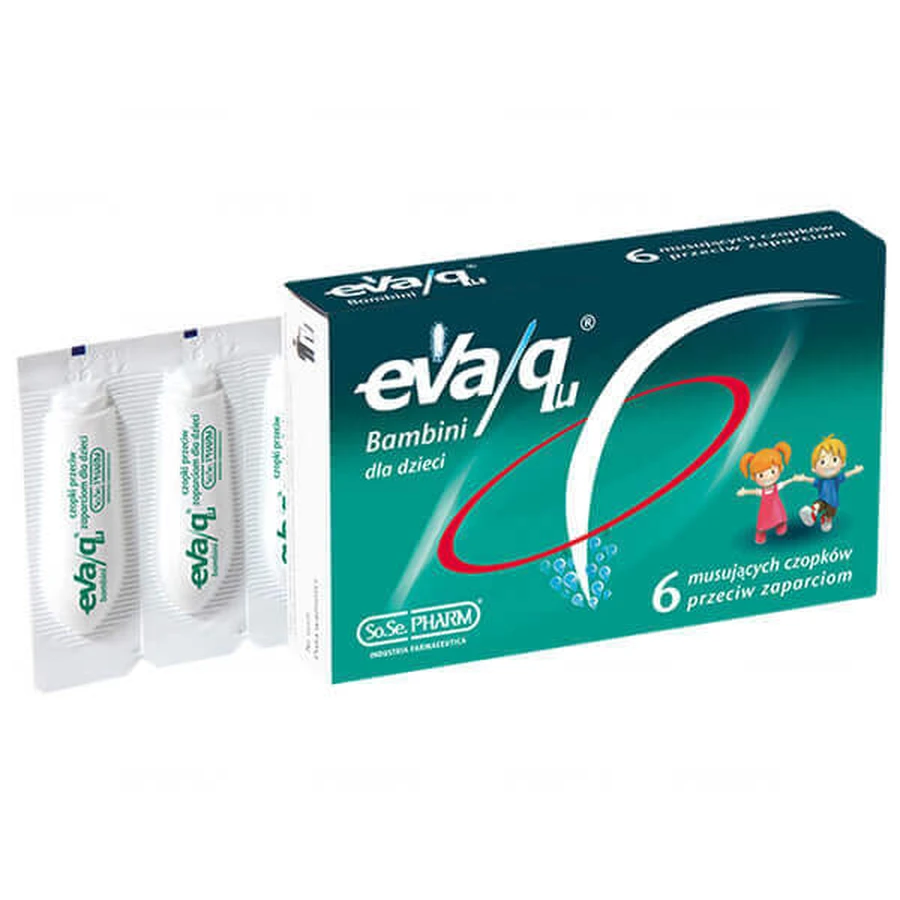 Eva/ Qu Bambini для детей, шипучие суппозитории против запоров, 6 штук: цены и характеристики