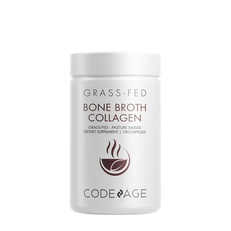 Codeage Bone Broth Collagen Peptides, Type I, Ii & Iii Collagen Peptides From Bone Broth With Turmeric And Ashwagandha, 180 Cps: цены и характеристики
