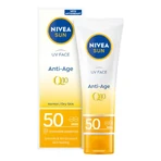 Nivea Sun UV Face Anti-Age Q10 Сонцезахисний крем проти зморшок SPF50, 50 мл: ціни та характеристики