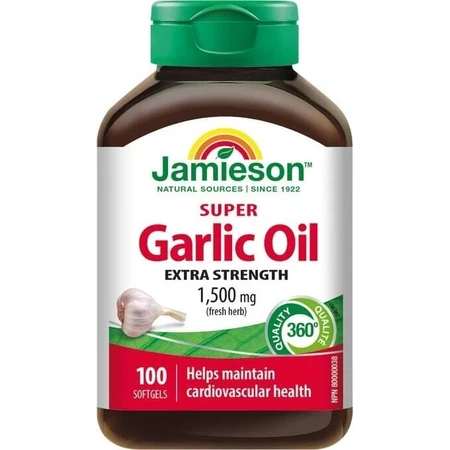 JAMIESON SUPER GARLIC OIL 1500 mg 1×100 cps, пищевая добавка: цены и характеристики