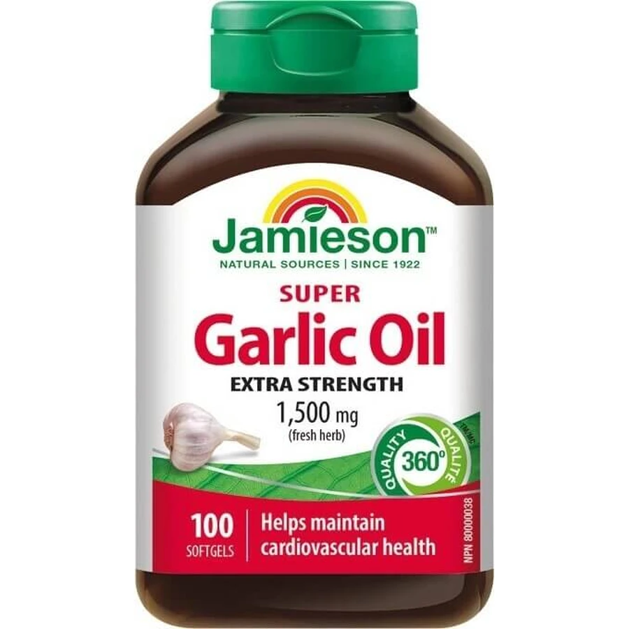 JAMIESON SUPER GARLIC OIL 1500 mg 1×100 cps, пищевая добавка: цены и характеристики
