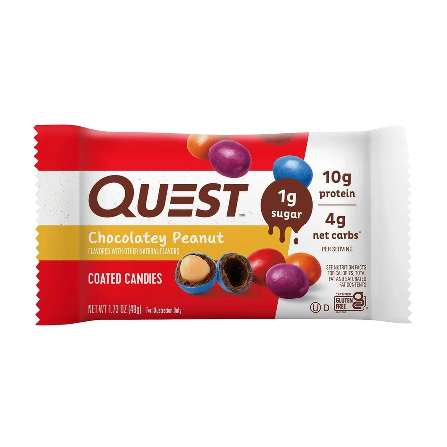 Цукерки Quest в арахісовій глазурі, білкові цукерки зі смаком шоколаду та арахісу, 49 г, GNC, GNC: ціни та характеристики