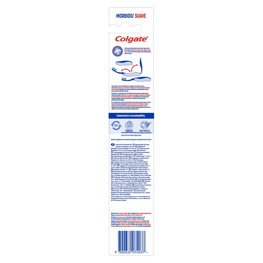Colgate Portable/Travel, дорожная зубная щетка, складная, слюда, 1 шт.: цены и характеристики