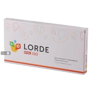 Lorde (лорде) розчин стерильний для інгаляцій та промивання порожнини носу hyal iso 0,1 % контейнер полімер. 4 мл №10
