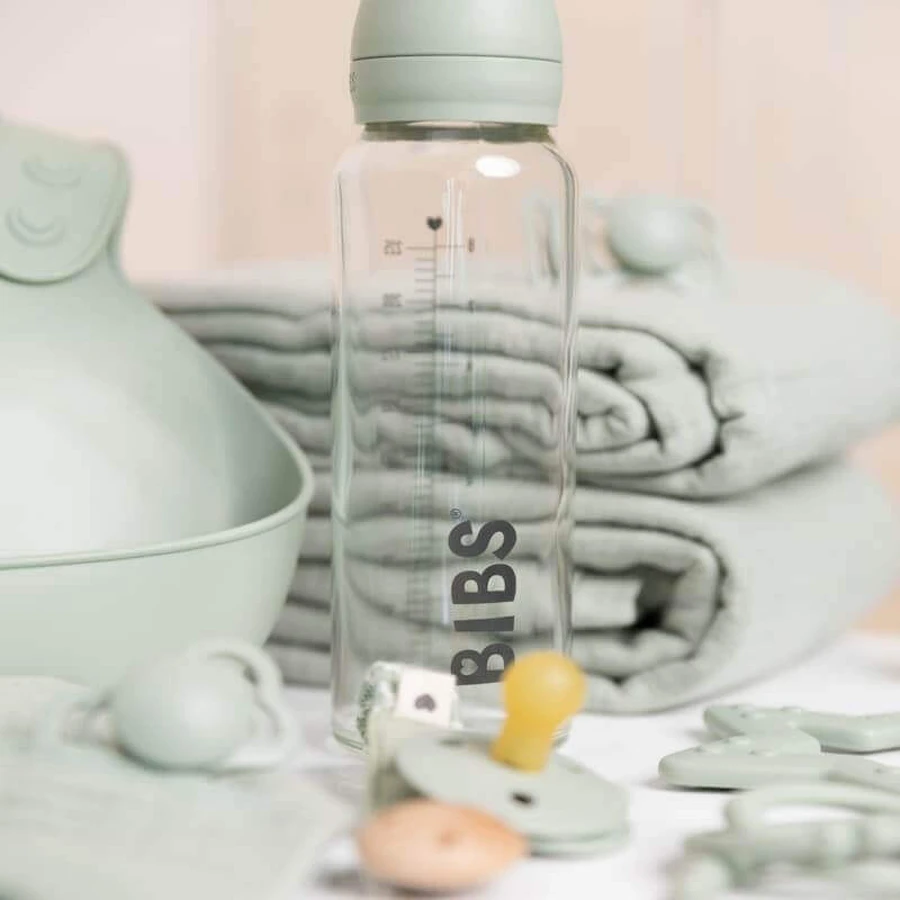 Bibs Baby Glass Bottle, стеклянная бутылочка с резиновой соской с медленным потоком, Sage, с рождения, 225 мл: цены и характеристики
