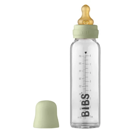 Bibs Baby Glass Bottle, стеклянная бутылочка с резиновой соской с медленным потоком, Sage, с рождения, 225 мл: цены и характеристики
