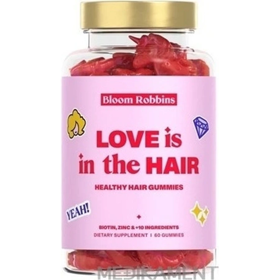 LOVE is in the HAIR - Жувальні гумки для здорового волосся 1×60 шт, харчова добавка: ціни та характеристики