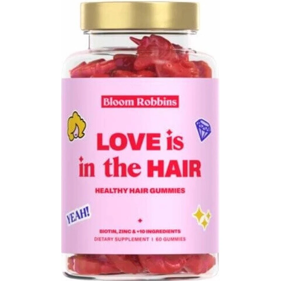 LOVE is in the HAIR - Жувальні гумки для здорового волосся 1×60 шт, харчова добавка: ціни та характеристики