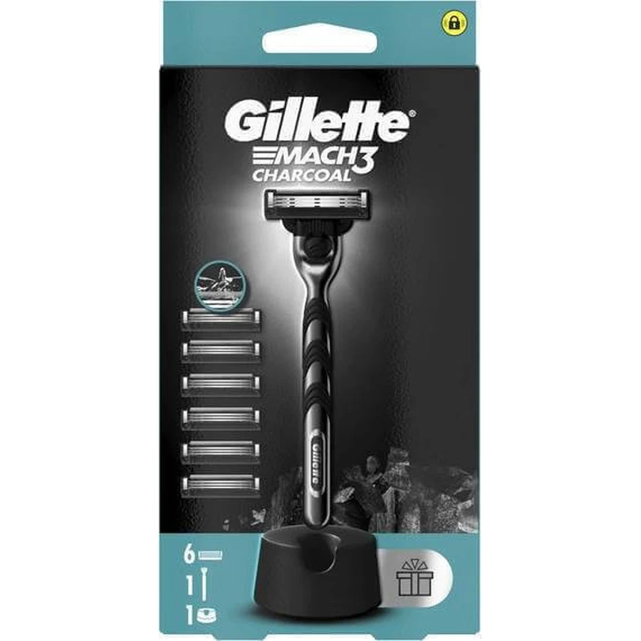 Угольная бритва Gillette Mach3 + головки 6шт 1×1, бритва: цены и характеристики