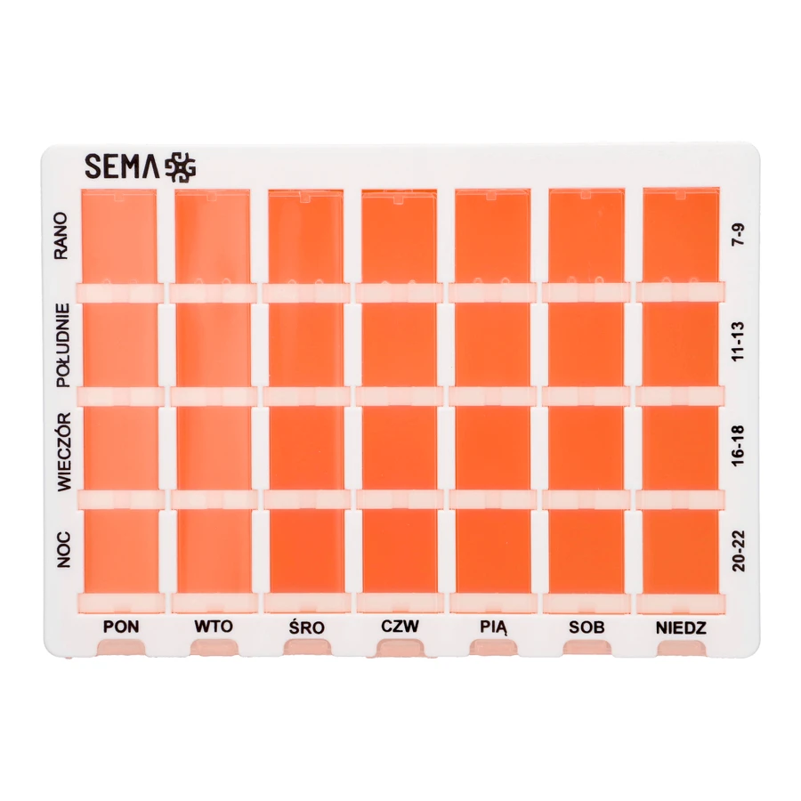 SEMA Protect, кассета с еженедельными лекарствами, четырехкамерная: цены и характеристики