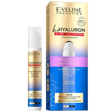 Eveline Cosmetics Bio Hyaluron 3x Retinol System el рулон під очі, 15 мл: ціни та характеристики