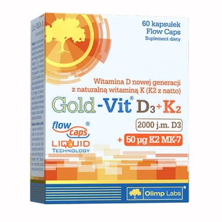 Olimp Gold-Vit D3 + K2, вітамін D 2000 МО + вітамін K 50 мкг, 60 капсул