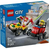 Гоночный набор Фургон с пиццей против пожарной машины, 60458, + 5 лет, Lego