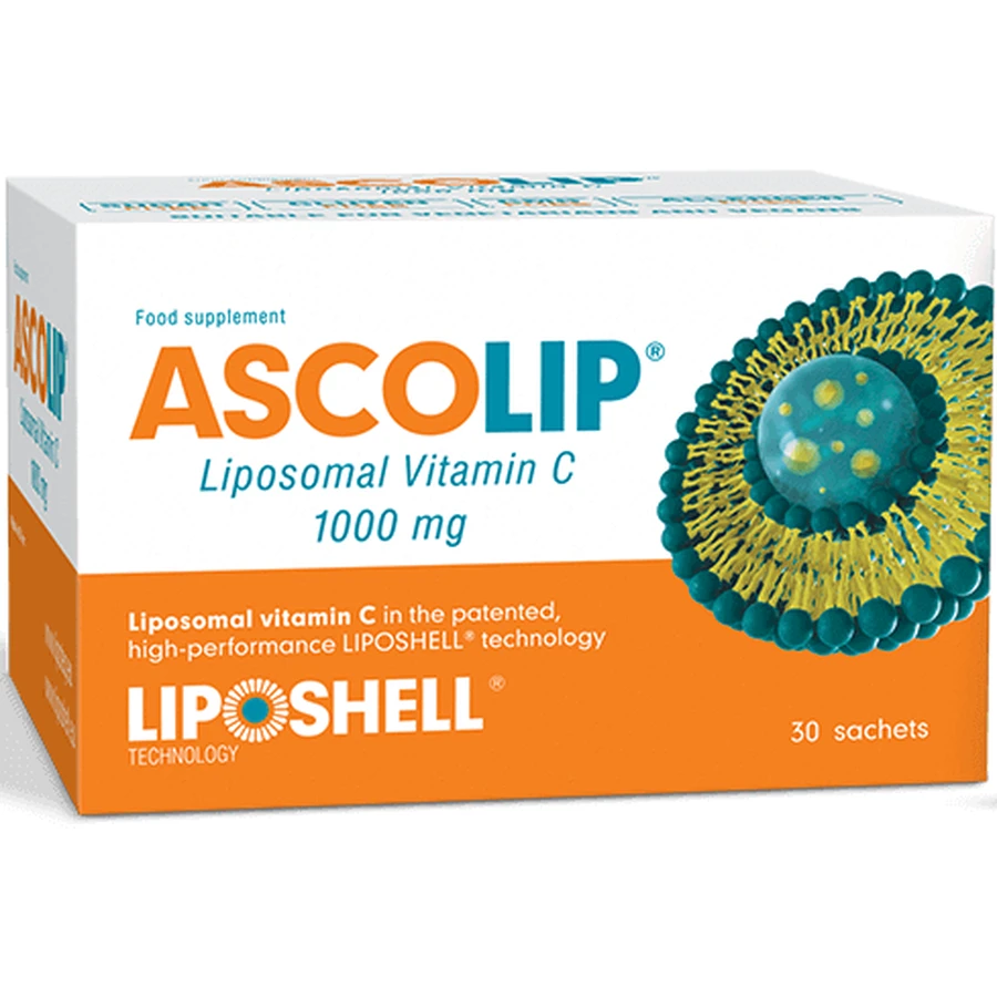 Асколип липосомальный витамин С 1000 мг Liposhell Ascolip Liposomal Vitamin C с апельсиновым вкусом, 30 саше: цены и характеристики