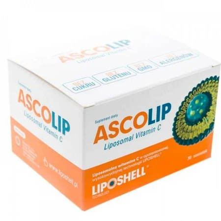 Асколип липосомальный витамин С 1000 мг Liposhell Ascolip Liposomal Vitamin C с апельсиновым вкусом, 30 саше: цены и характеристики