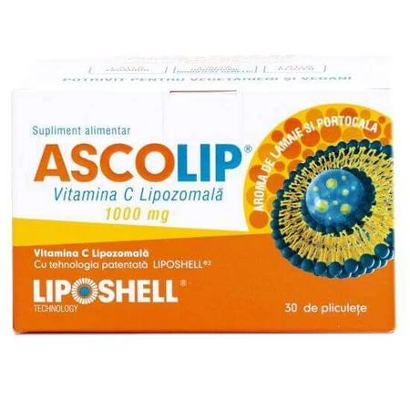 Асколип липосомальный витамин С 1000 мг Liposhell Ascolip Liposomal Vitamin C с апельсиновым вкусом, 30 саше: цены и характеристики